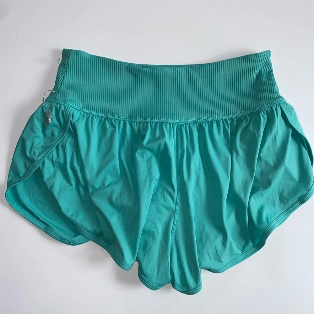 Nwot Free People Movement Game Time Shorts Aqua Blue size L